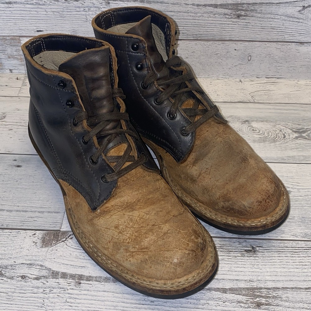 Whites Boots Mens 9.5 D Brown Two-Tone Leather Semi Dress Quabaug Vibram Trooper